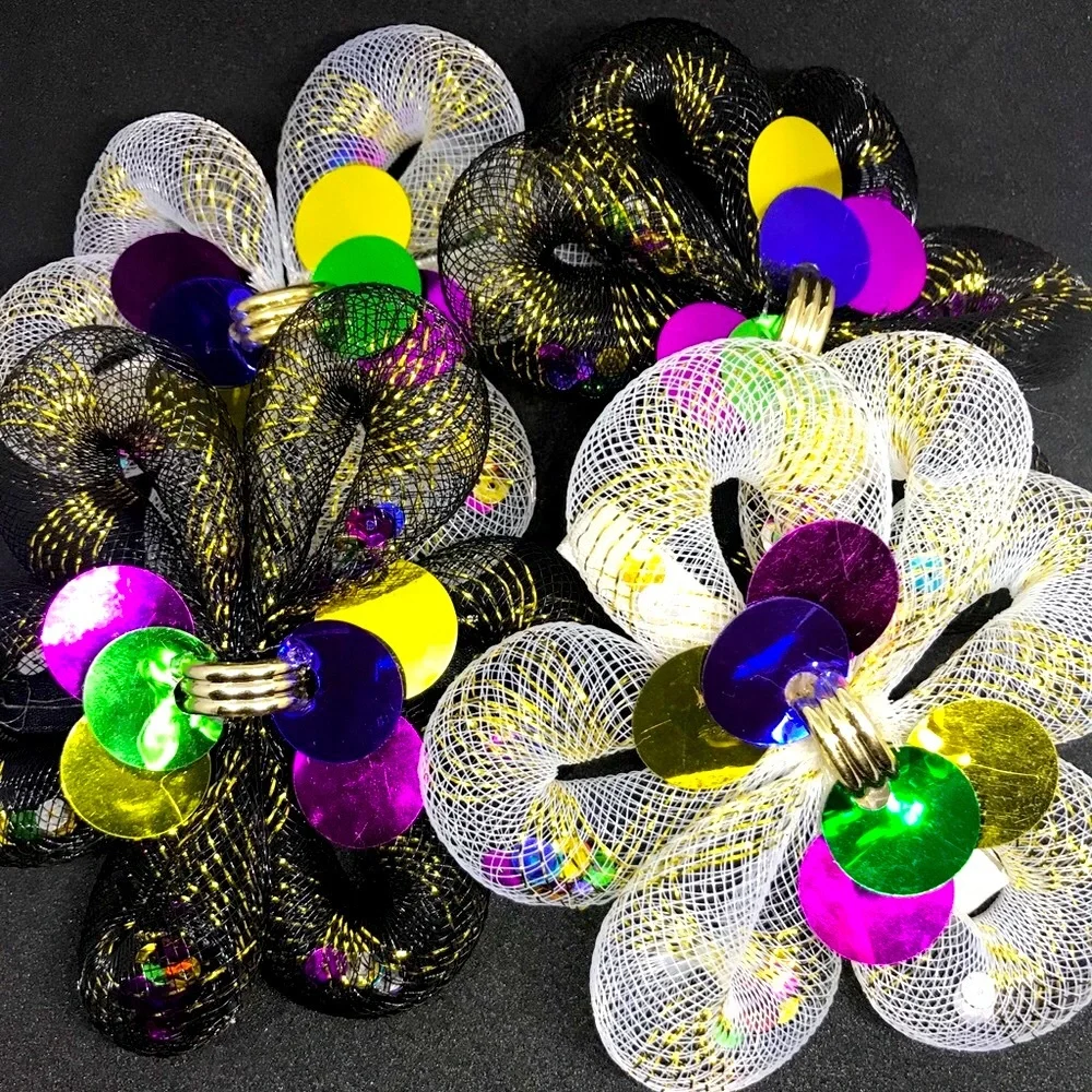 Rare 80s 90s Vintage Metallic Rainbow Bow Clips - 2 pack Funky Kidcore
